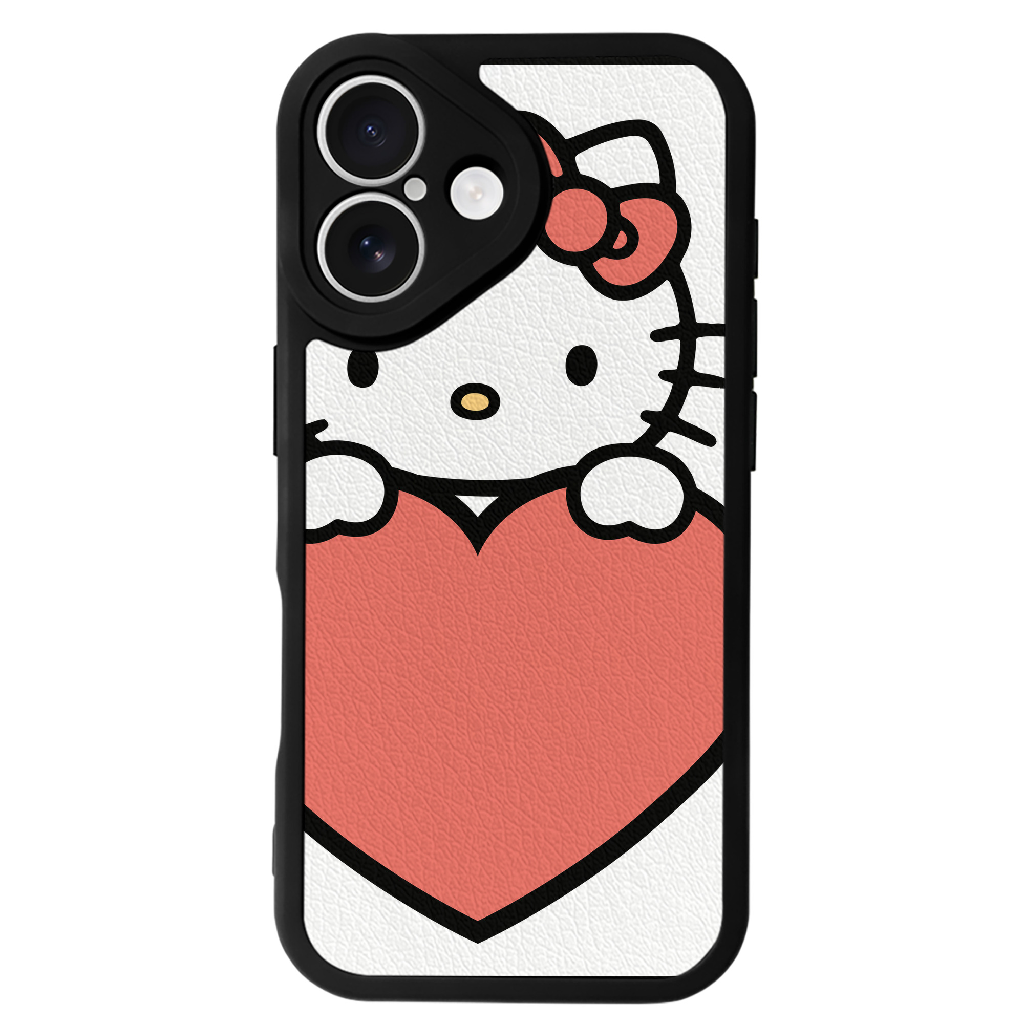 （画像用） Hello Kitty ハローキティ 【iPhone 16シリーズ対応】シリコンスマホケース（レザー調） 材質：シリコン